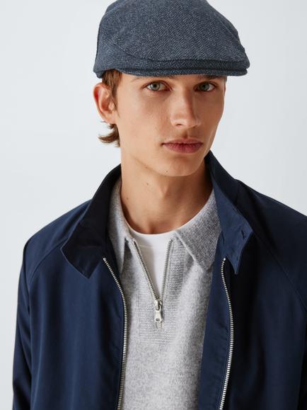 John Lewis Wool Herringbone Flat Cap, Walnut Brown, Walnut Brown