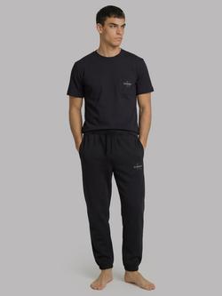 Calvin Klein Cotton Jersey Monogram Lounge T-Shirt, Black, Black