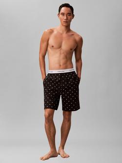 Calvin Klein Cotton Logo Pattern Lounge Shorts, Black - view 2, Black