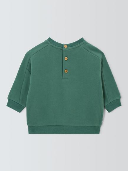 John Lewis Baby Fox Sweatshirt, Green - view 2, Green