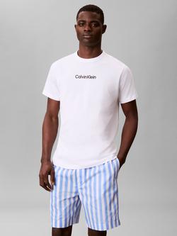 Calvin Klein Cotton Lounge T-shirt Jersey Set, Blue/White, Blue/White