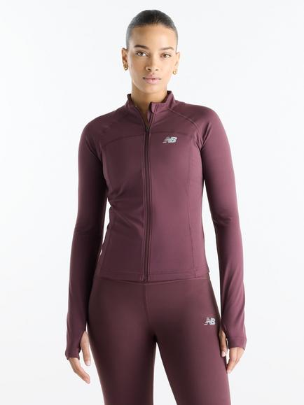 New Balance Women's Harmony Zip Jacket, Cherry Leather (ylr), Cherry Leather (ylr)