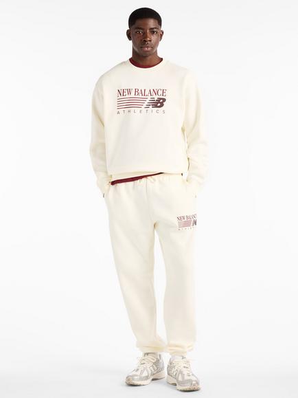 New Balance Cotton Blend Reimagined Fleece Crew Neck Top, Angora (aga) - view 2, Angora (aga)