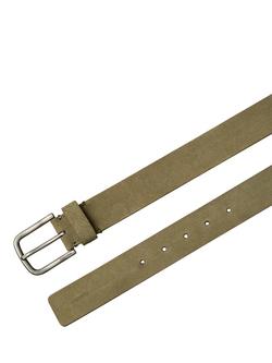 Calvin Klein Round Buckle Suede Belt, Taupe - view 2, Taupe