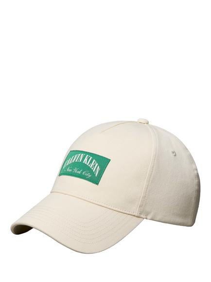 Calvin Klein Heritage Crest Baseball Cap, Off White/Green, Off White/Green