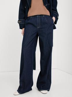 Mango Alma Mid Rise Wide Leg Jeans, Soft Denim, Soft Denim