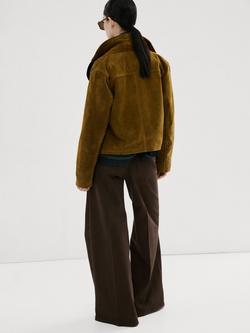 Mango Elise High Rise Wide Leg Jeans, Chocolate - view 2, Chocolate