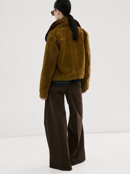 Mango Elise High Rise Wide Leg Jeans, Chocolate - view 2, Chocolate