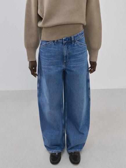 Mango Mid Rise Balloon Jeans, Mid Denim, Mid Denim