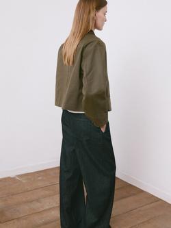 Mango Garden Denim Barn Jacket, Khaki - view 2, Khaki