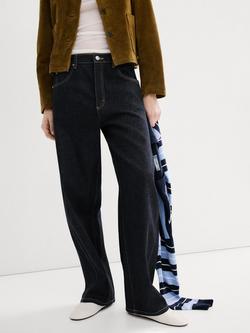 Mango Mari Low Rise Balloon Jeans, Dark Blue, Dark Blue