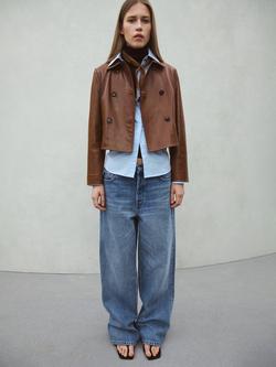 Mango New York Low Rise Straight Jeans, Mid Blue, Mid Blue