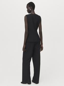 Mango Pinstripe Waistcoat Jumpsuit, Black - view 2, Black