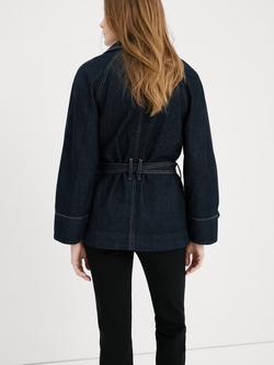 Mango Alma Denim Trench Jacket, Blue - view 2, Blue