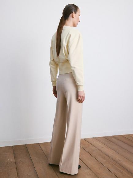 Mango Kora Round Neck Sweatshirt, Butter - view 2, Butter