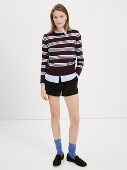 Mango Luccar Stripe Jumper, Garnet, Garnet