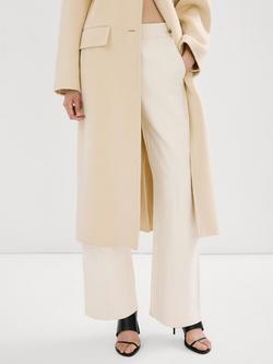 Mango Kora Mid Rise Trousers, Butter, Butter