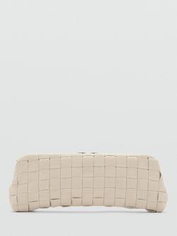 Mango Braided Clutch Bag, Cream, Cream