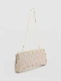 Mango Braided Clutch Bag, Cream - view 2, Cream