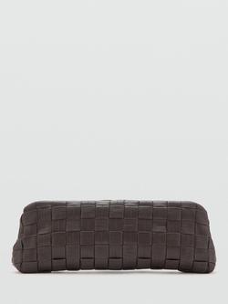 Mango Braided Clutch Bag, Chocolate, Chocolate