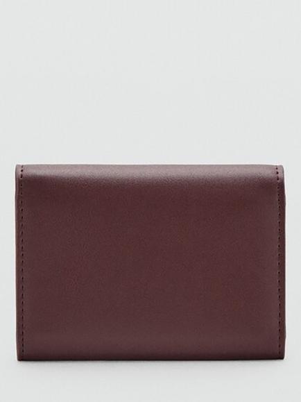 Mango Jewel Button Flap Purse, Bordeaux - view 2, Bordeaux