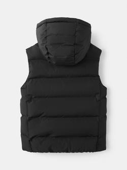 Mango Kids' Manel High Neck Quilted Gilet, Black - view 2, Black