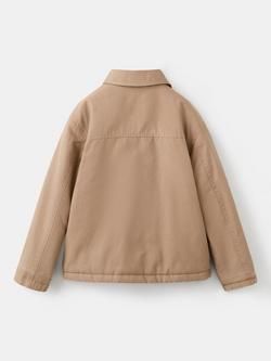 Mango Kids' Cotton Utility Jacket, Beige - view 2, Beige