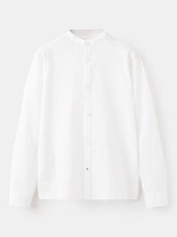 Mango Kids' Camisa Linen Blend Long Sleeve Shirt, White, White