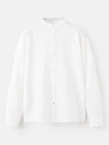 Mango Kids' Camisa Linen Blend Long Sleeve Shirt, White, White