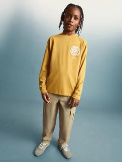 Mango Kids' Marte Cotton Cargo Trousers, Sand, Sand