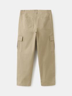 Mango Kids' Marte Cotton Cargo Trousers, Sand - view 2, Sand