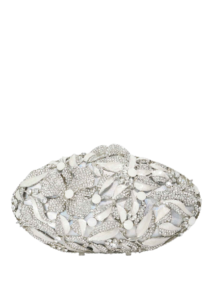 Dune London Brides Diamante Hard Case Clutch, Silver - view 2, Silver