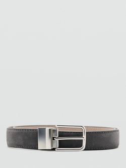 Mango Reversible Pure Suede Belt, Sand, Sand