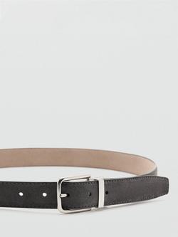 Mango Reversible Pure Suede Belt, Sand - view 2, Sand