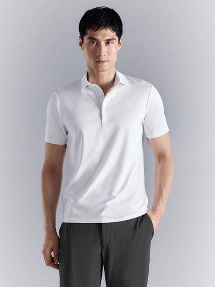 Mango Laziop Stretch Polo Shirt, White