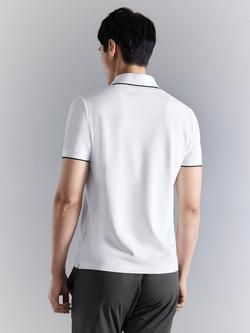 Mango Cotton Blend Regular Fit Short Sleeve Polo Shirt, White - view 2, White