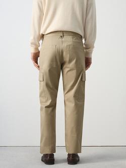 Mango Straight Leg Tailored Cargo Trousers, Beige - view 2, Beige