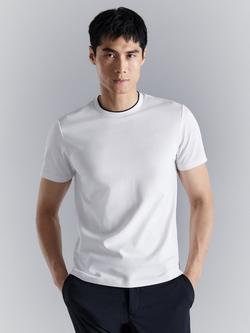 Mango Garda Contrast Crew Neck T-Shirt, White, White