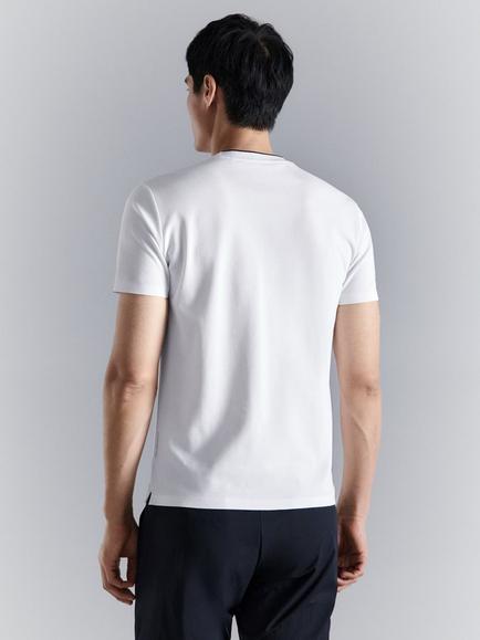 Mango Garda Contrast Crew Neck T-Shirt, White - view 2, White