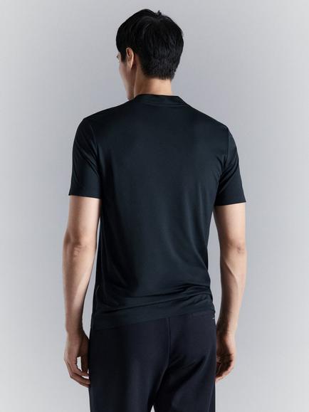 Mango Lazio Round Neck Slim Fit T-Shirt, Navy - view 2, Navy