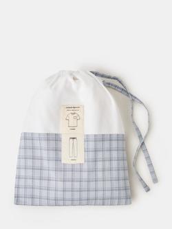 Mango Ancla Plaid Bottoms Jersey Pyjama Set, Blue - view 2, Blue