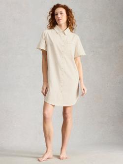 White Stuff Nelly Mini Polka Dot Nightshirt, White Ivory, White Ivory