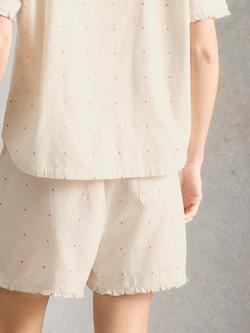 White Stuff Nelly Mini Polka Dot Pyjama Shorts, White Ivory - view 2, White Ivory