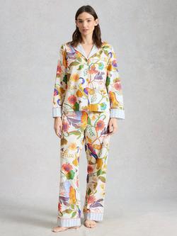 White Stuff Nina Floral Pyjama Bottoms, Ivory/Multi, Ivory/Multi