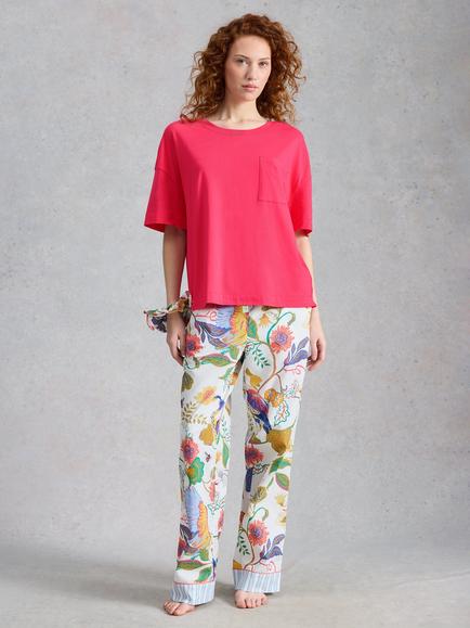 White Stuff Maya Patch Pocket Pyjama Top, Mid Pink, Mid Pink