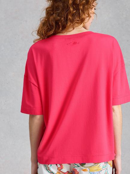 White Stuff Maya Patch Pocket Pyjama Top, Mid Pink - view 2, Mid Pink