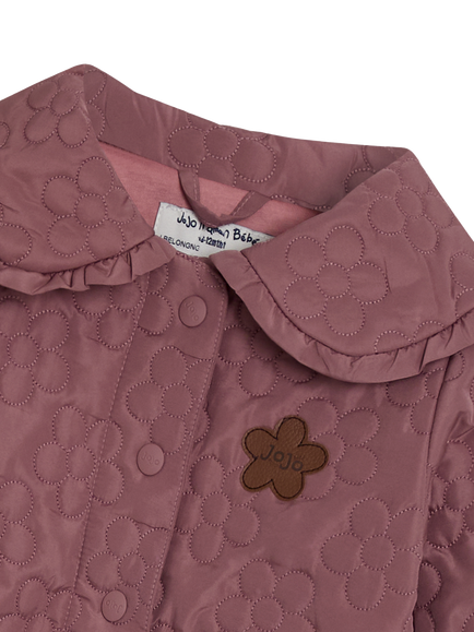 JoJo Maman Bébé Kids' Floral Quilted Jacket, Pink - view 2, Pink