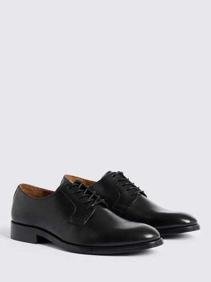 Moss Cambridge Leather Derby Shoes - view 2, Black