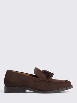 Moss Finchley Suede Tassel Loafers, Brown, Brown