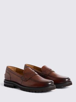 Moss Camden Leather Chunky Loafers - view 2, Chestnut
